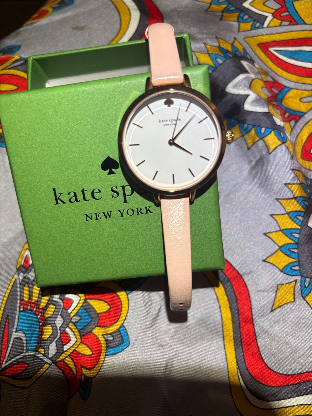kate spade NY metro watch-Pale Pink Leather Strap Watch with Rose Gold Case